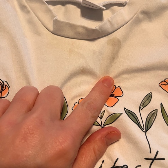 White Floral Graphic Sweatshirt - Picture 6 of 6